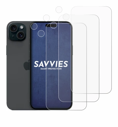Image de l'appareil Apple iPhone 15 Plus (Avant+Caméra) avec une grande variété de protections d'écran.