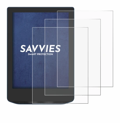 Image de l'appareil PocketBook Verse Pro avec une grande variété de protections d'écran.