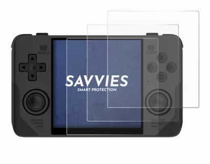 Image de l'appareil Powkiddy RGB30 avec une grande variété de protections d'écran.