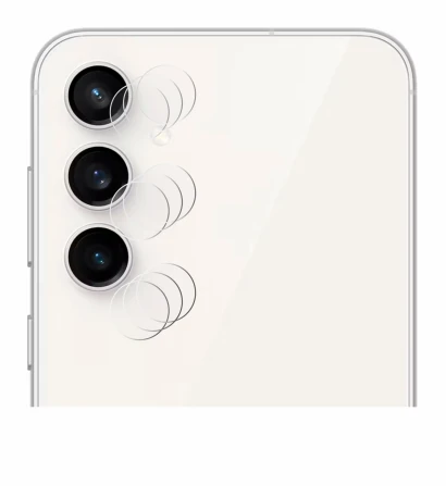 Image de l'appareil Samsung Galaxy S23 FE (Caméra UNIQUEMENT) avec une grande variété de protections d'écran.