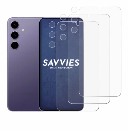 Image de l'appareil Samsung Galaxy S24 (Avant+Caméra) avec une grande variété de protections d'écran.