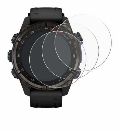 Image de l'appareil Garmin Descent Mk3i (43 mm) avec une grande variété de protections d'écran.