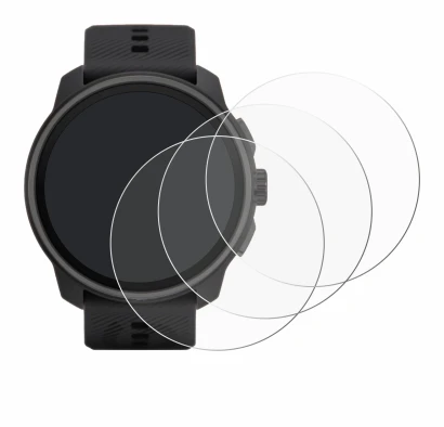 Image de l'appareil Suunto Race S avec une grande variété de protections d'écran.