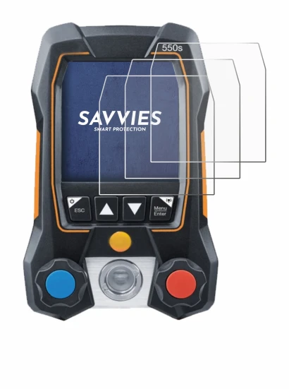 Image de l'appareil Testo 550s avec une grande variété de protections d'écran.