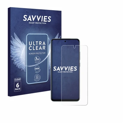Face avant d’un emballage produit avec le logo de la marque Savvies. À côté, l’appareil Nokia X30 5G est représenté avec la pr