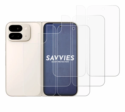 Image de l'appareil Google Pixel 9 Pro Fold (Avant+Arrière) avec une grande variété de protections d'écran.