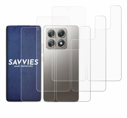 Image de l'appareil Xiaomi 14T (Avant+Arrière) avec une grande variété de protections d'écran.