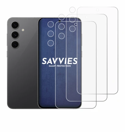 Image de l'appareil Samsung Galaxy S24 FE (Avant+Caméra) avec une grande variété de protections d'écran.