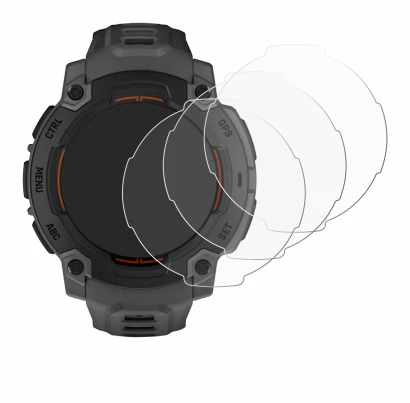 Image de l'appareil Garmin Instinct E (45 mm) avec une grande variété de protections d'écran.