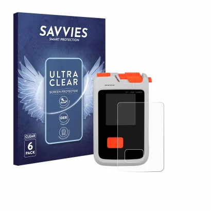 Face avant d’un emballage produit avec le logo de la marque Savvies. À côté, l’appareil Mammut Barryvox Barryvox 2 est représe