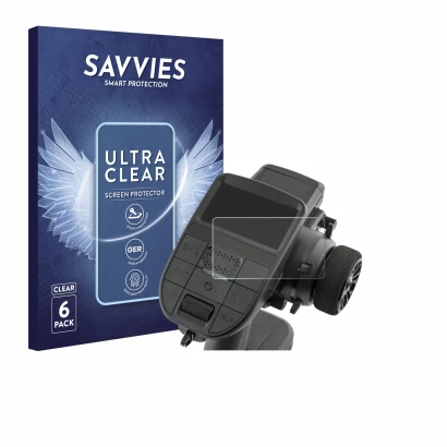 Face avant d’un emballage produit avec le logo de la marque Savvies. À côté, l’appareil Radiomaster MT12 est représenté avec l