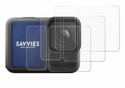 Image de l'appareil GoPro Hero 13 Black Ultra Wide Edition avec une grande variété de protections d'écran.