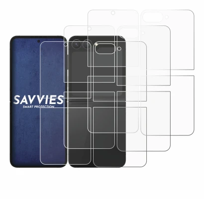 Image de l'appareil Samsung Galaxy Z Flip 7 FE (Avant+Arrière) avec une grande variété de protections d'écran.