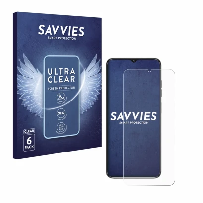 Face avant d’un emballage produit avec le logo de la marque Savvies. À côté, l’appareil Oukitel C1 est représenté avec la prot