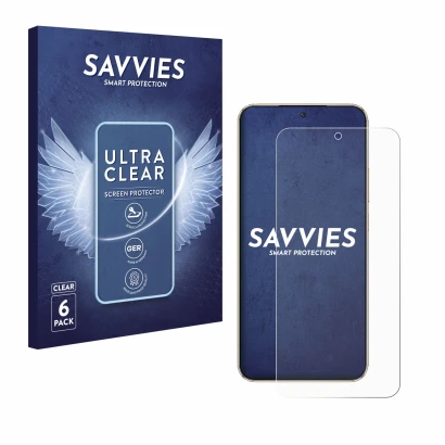 Face avant d’un emballage produit avec le logo de la marque Savvies. À côté, l’appareil Honor Magic 8 Lite est représenté avec