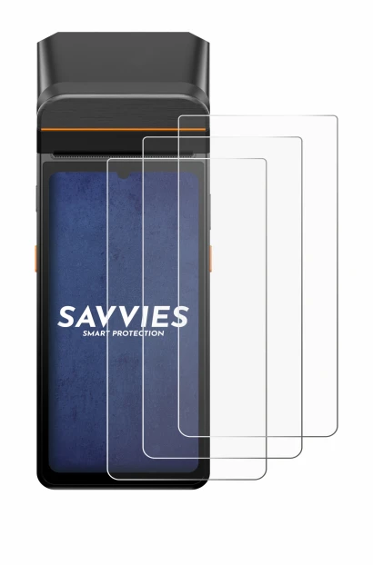 Image de l'appareil Sunmi V3 A13 avec une grande variété de protections d'écran.