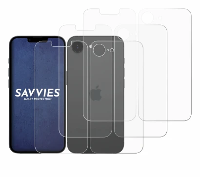 Image de l'appareil Apple iPhone 17e (Avant+Arrière) avec une grande variété de protections d'écran.