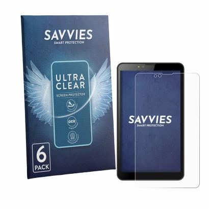 Face avant d’un emballage produit avec le logo de la marque Savvies. À côté, l’appareil Brave BT7X1 est représenté avec la pro
