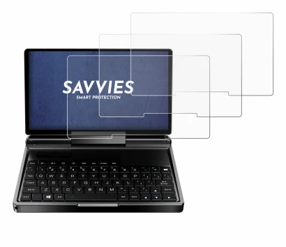 Image de l'appareil GPD MicroPC 2 avec une grande variété de protections d'écran.