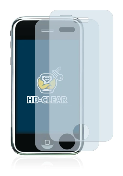 Image de l'appareil Apple iPhone 2G avec une grande variété de protections d'écran.