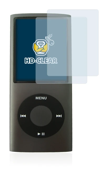 Image de l'appareil Apple iPod nano (4ème Gen.) avec une grande variété de protections d'écran.