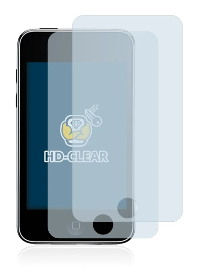Image de l'appareil Apple iPod Touch (2e Gen.) avec une grande variété de protections d'écran.