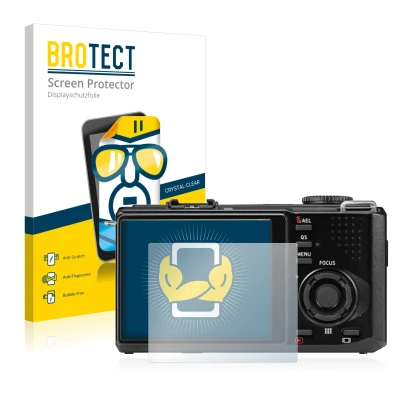Face avant d’un emballage produit avec le logo de la marque BROTECT. À côté, l’appareil Sigma DP2 Merrill est représenté avec
