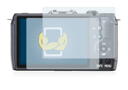 Image de l'appareil Pentax Q10 avec une grande variété de protections d'écran.