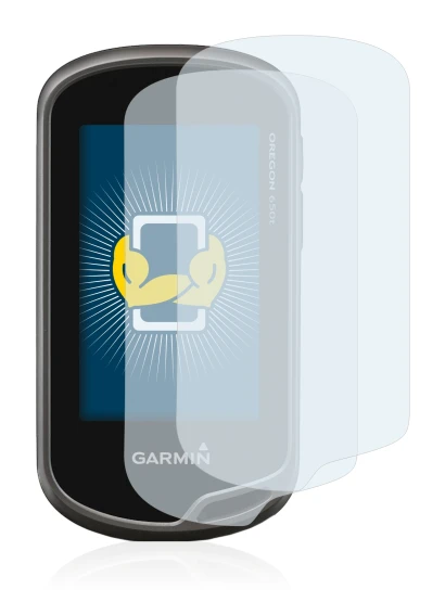 Image de l'appareil Garmin Oregon 650t avec une grande variété de protections d'écran.