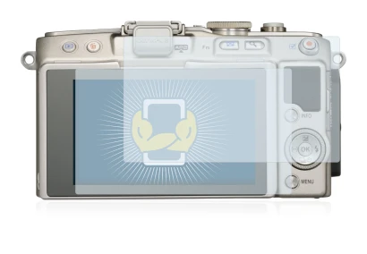 Image de l'appareil Olympus PEN E-PL6 avec une grande variété de protections d'écran.