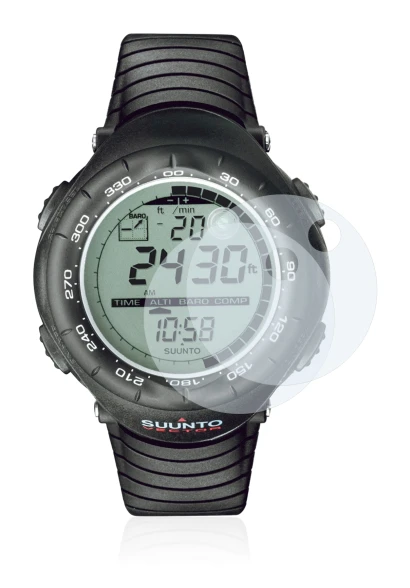 Image de l'appareil Suunto Vector Black avec une grande variété de protections d'écran.