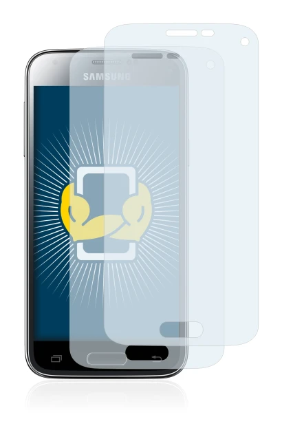 Image de l'appareil Samsung Galaxy S5 Mini SM-G800F avec une grande variété de protections d'écran.