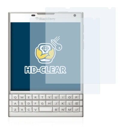 Image de l'appareil BlackBerry Passport avec une grande variété de protections d'écran.