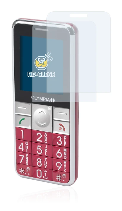 Image de l'appareil Olympia Viva Plus avec une grande variété de protections d'écran.