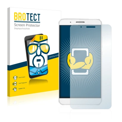 Face avant d’un emballage produit avec le logo de la marque BROTECT. À côté, l’appareil Honor 7i est représenté avec la protec