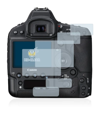 Image de l'appareil Canon EOS 1D X Mark II avec une grande variété de protections d'écran.