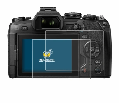 Image de l'appareil Olympus OM-D E-M1 Mark II avec une grande variété de protections d'écran.