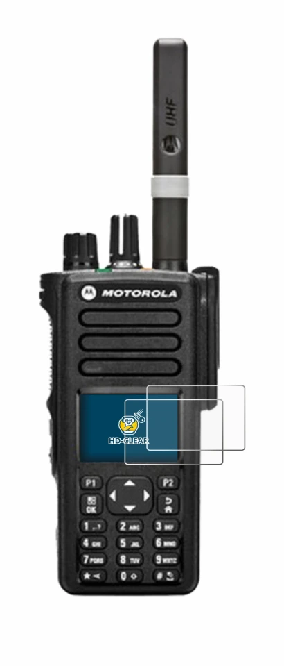 Image de l'appareil Motorola DP4800 avec une grande variété de protections d'écran.