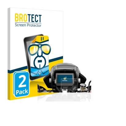 Face avant d’un emballage produit avec le logo de la marque BROTECT. À côté, l’appareil KTM 1290 Super Adventure S 2017 Affich