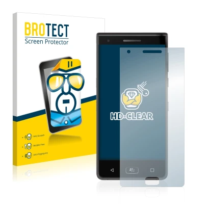 Face avant d’un emballage produit avec le logo de la marque BROTECT. À côté, l’appareil BlackBerry Motion 2017 est représenté