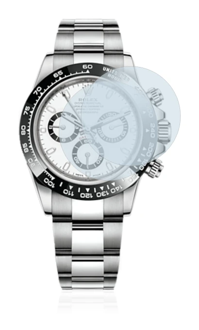 Image de l'appareil Rolex Cosmograph Daytona (40 mm) avec une grande variété de protections d'écran.