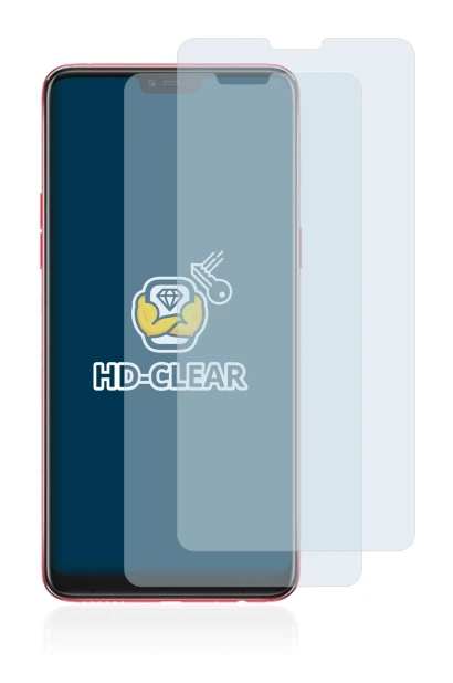 Image de l'appareil Oppo F7 avec une grande variété de protections d'écran.