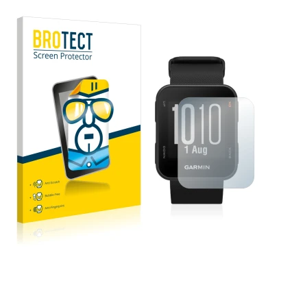 Face avant d’un emballage produit avec le logo de la marque BROTECT. À côté, l’appareil Garmin Approach S10 est représenté ave