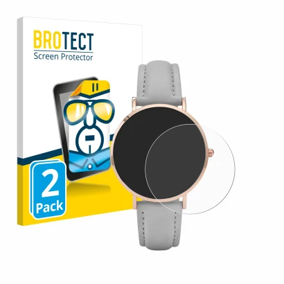 Face avant d’un emballage produit avec le logo de la marque BROTECT. À côté, l’appareil Cluse La Boheme (38 mm) est représenté