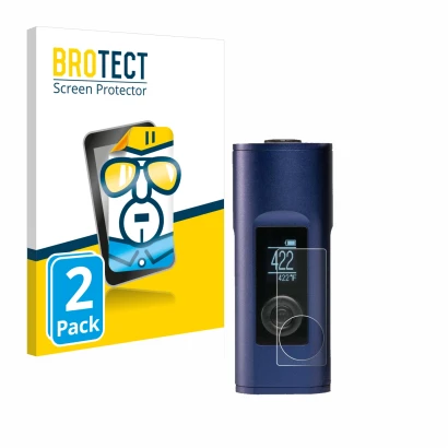 Face avant d’un emballage produit avec le logo de la marque BROTECT. À côté, l’appareil Arizer Solo 2 est représenté avec la p