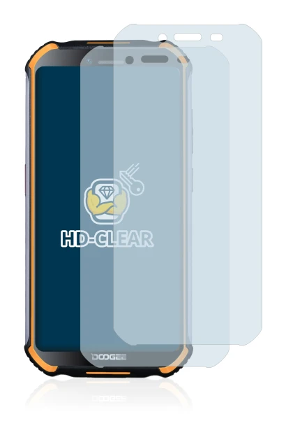 Image de l'appareil Doogee S40 avec une grande variété de protections d'écran.