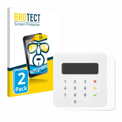 Face avant d’un emballage produit avec le logo de la marque BROTECT. À côté, l’appareil SumUp Air est représenté avec la prote
