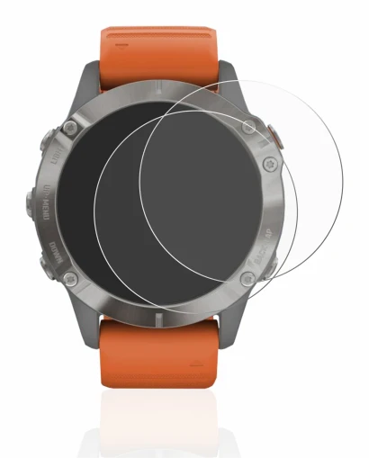 Image de l'appareil Garmin Fenix 6 Pro avec une grande variété de protections d'écran.