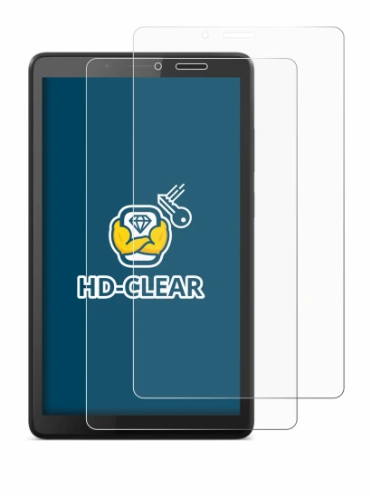 Image de l'appareil Lenovo Tab M7 avec une grande variété de protections d'écran.