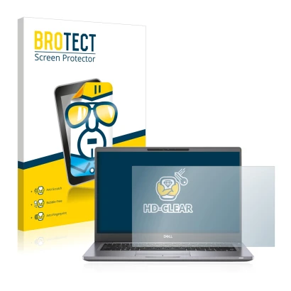 Face avant d’un emballage produit avec le logo de la marque BROTECT. À côté, l’appareil Dell Latitude 7300 est représenté avec